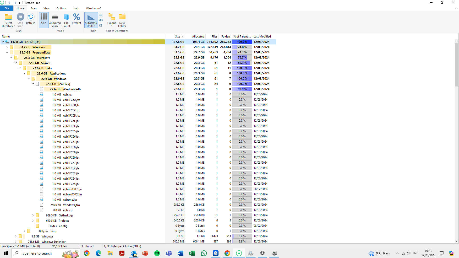 Windows.edb constantly filling C drive despite repeated index rebuilds ...