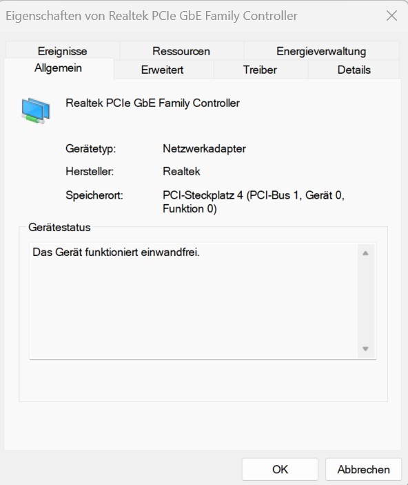 Realtek PCI GbE Ethernet adapter problem - Microsoft Q&A