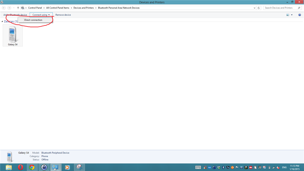windows 7 only bluetooth network connection