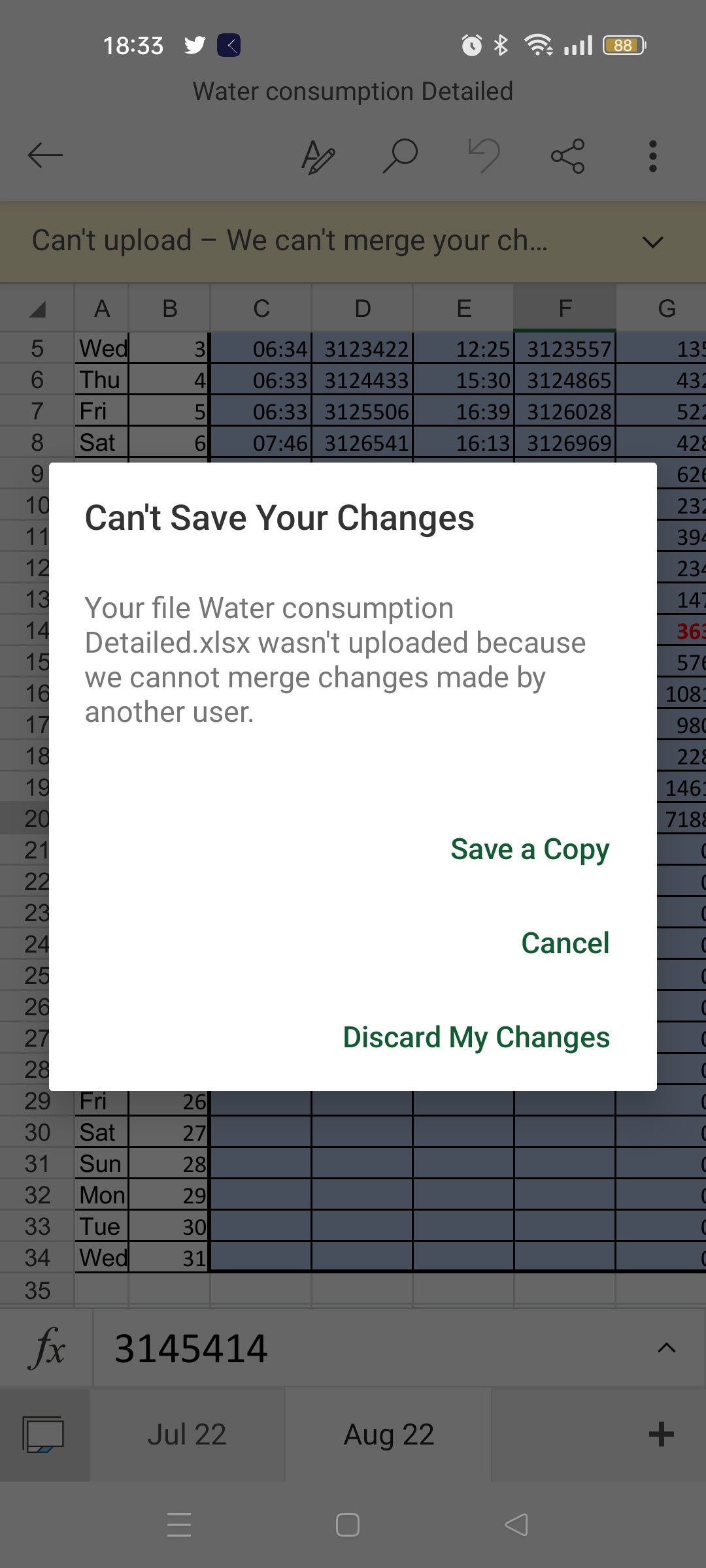 Can't save your changes. Your file wasn't uploaded because we cannot ...
