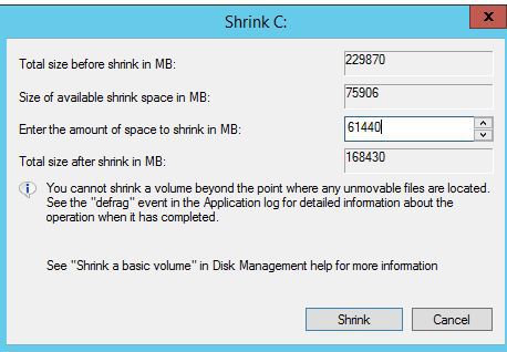 Shrink Volume_60 GB