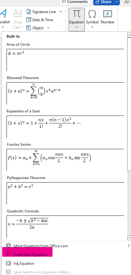 Searching MS Equation Editor for text? - Microsoft Q&A