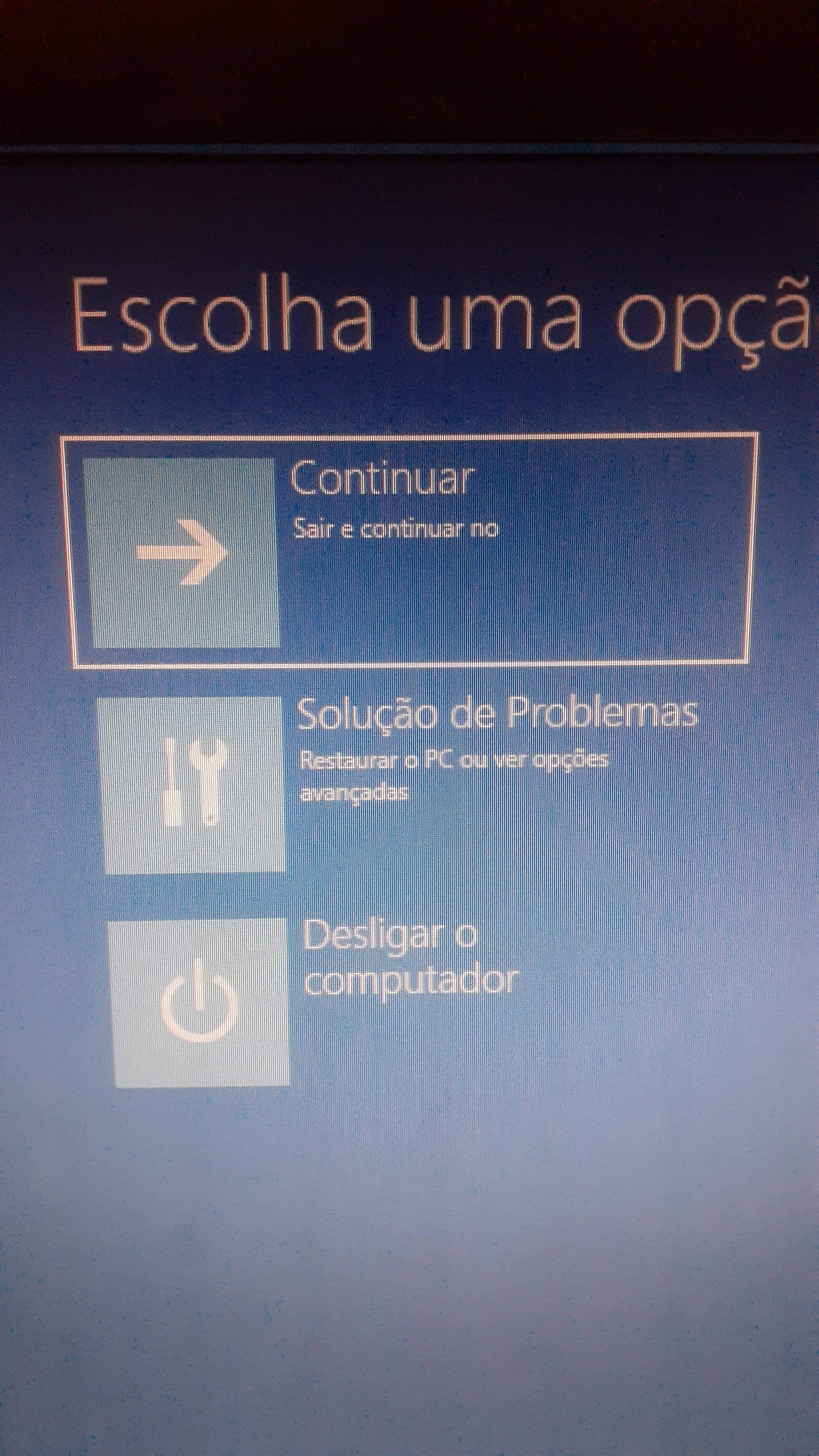 Sistema Operacional Windows 10 não aparece em Opções Avançadas