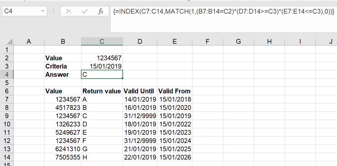 How to vlookup multiple matches and return one value based on criteria ...