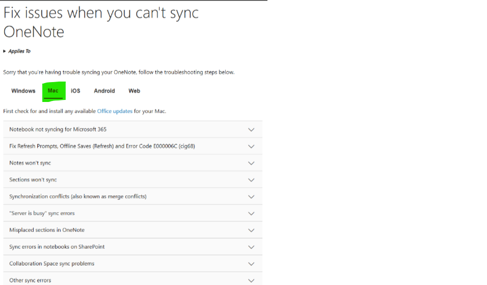 May notebook can not sync even though i have a space what should i do ...