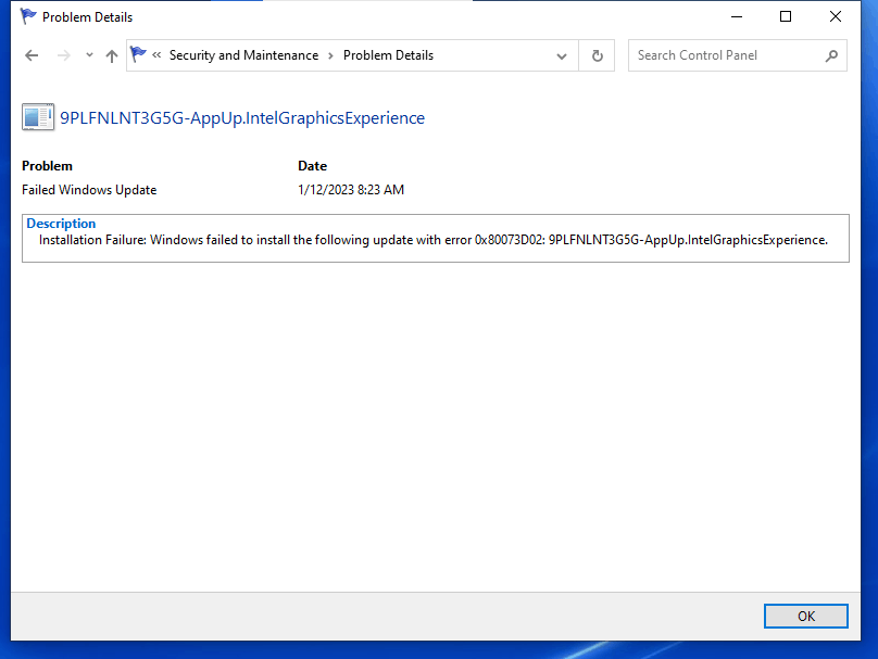 Failed Windows Update= 