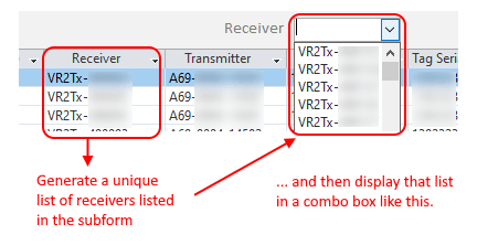 How do I filter a sub-form using a combo box that returns a unique list ...