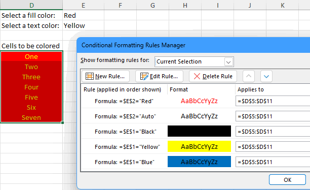 Change table cell color via radio button -- without VB script ...