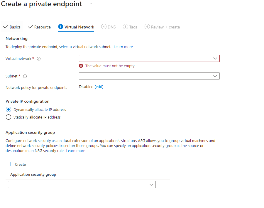 Virtual network isn't listed on my endpoint file share! - Microsoft Q&A