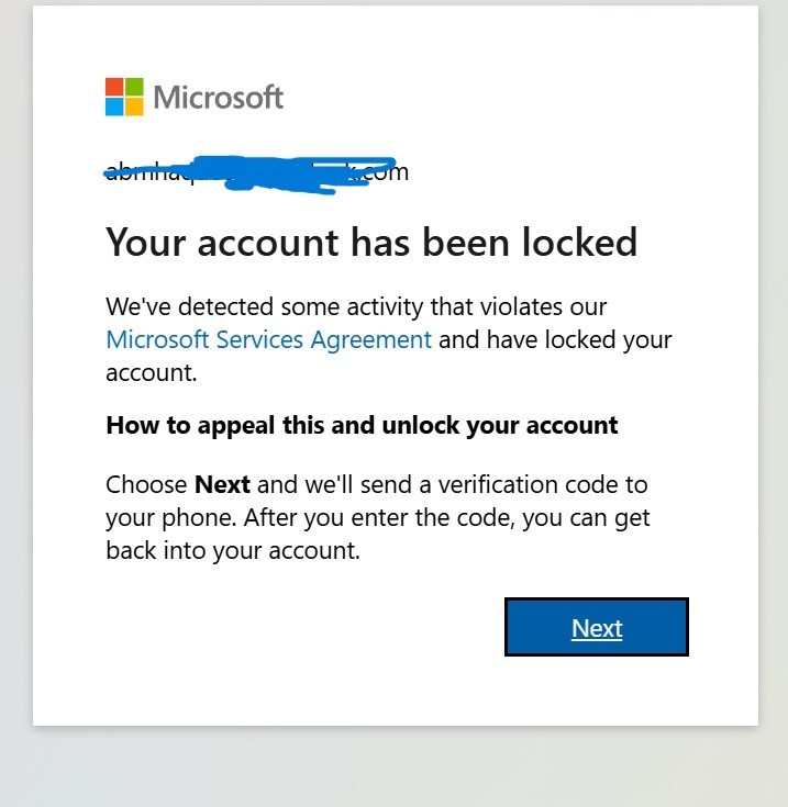 Office 365 actived My microsoft Account locked ? - Microsoft Q&A