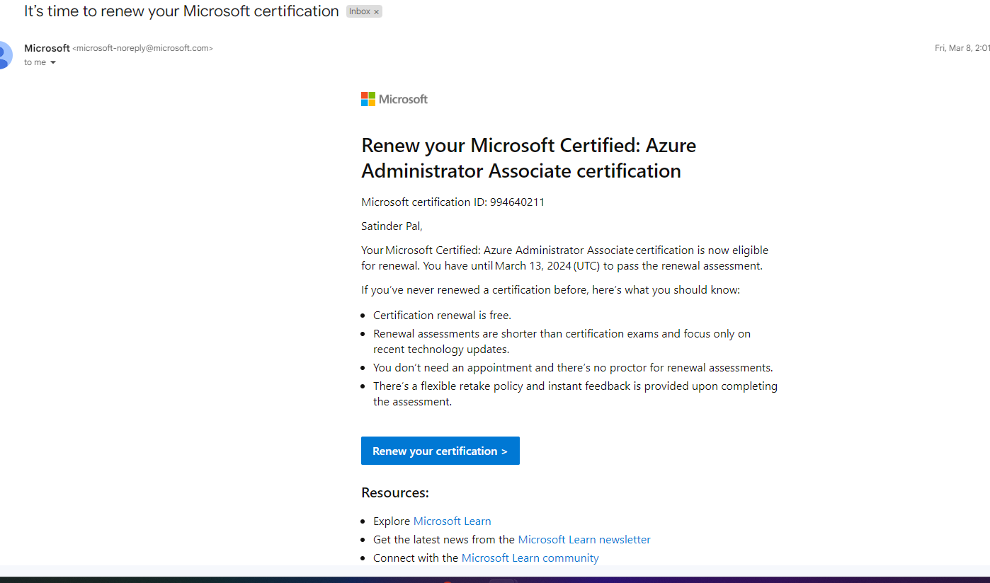 Missing certification in my profile. - Microsoft Q&A