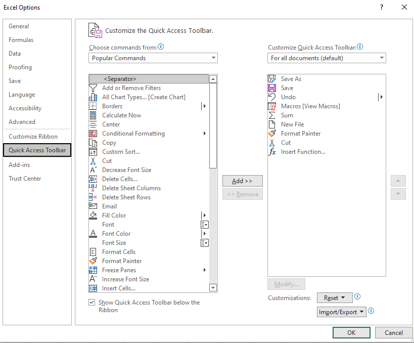 Command labels on Quick Access toolbar - Microsoft Q&A