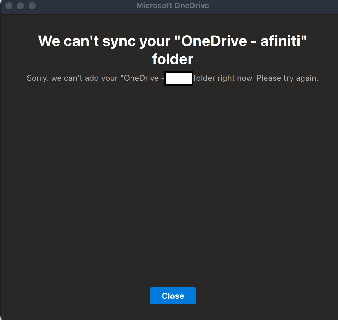 User is Unable to sync onerdrive client in MAC OS in SharePoint Server ...