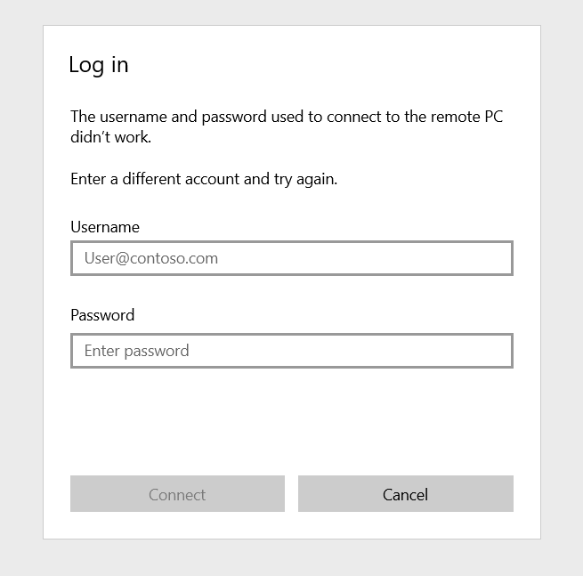 What credential is asking during I try to connect RDP? - Microsoft Q&A