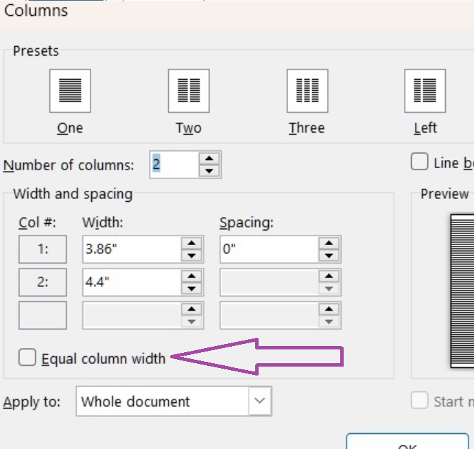 How can I widen my columns? There is too much space to the right even ...