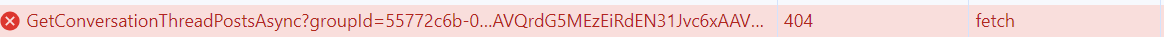 404 - GetConversationThreadPostsAsync