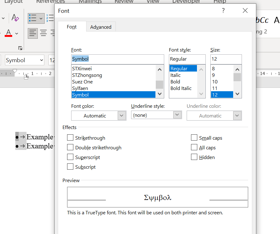 Define Bullet option does not engage for me to change the color of ...