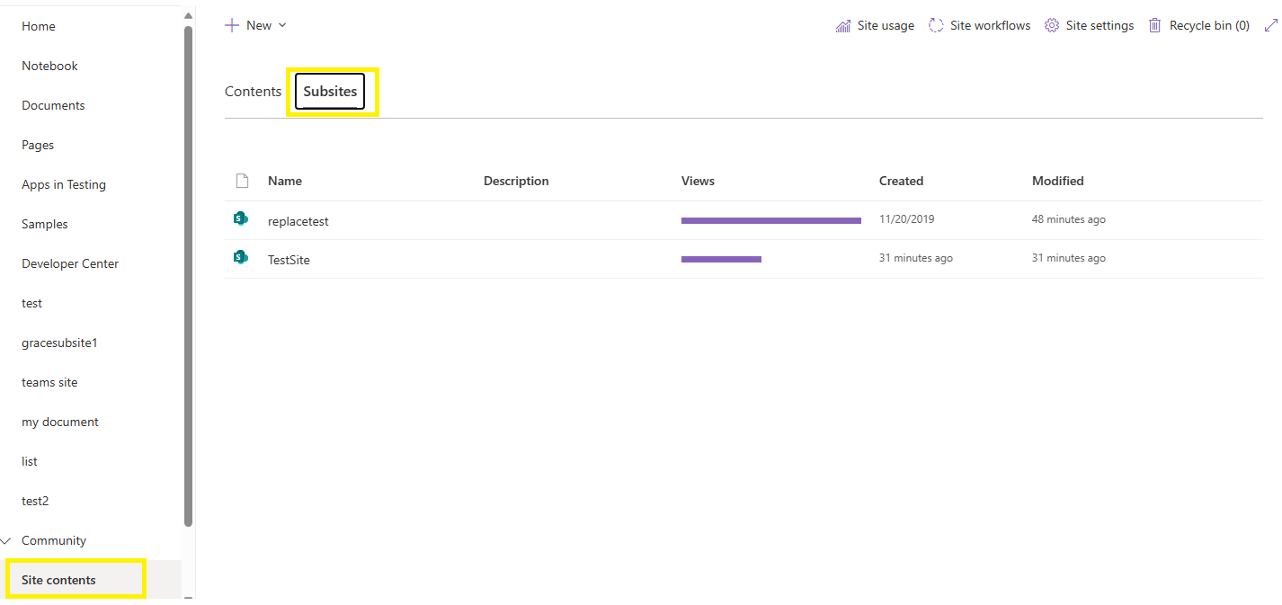 Sites created out of main site - Microsoft Q&A