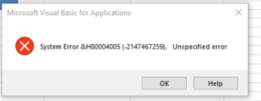Office 365- When running a macro I receive the error
