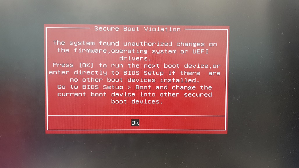 Secure Boot Violationが表示され起動できない - Microsoft Q&A