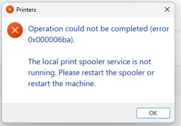 spooler warning 