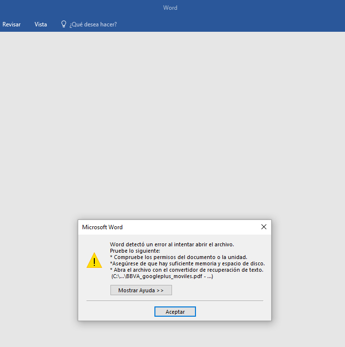 Word 2016 no abre archivos desde que he actualizado a Windows 10