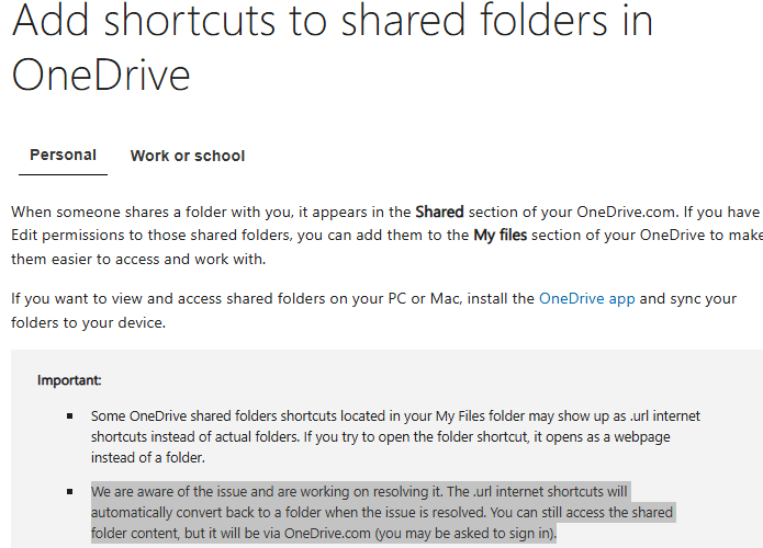 OneDrive shared folders issue - Microsoft Q&A