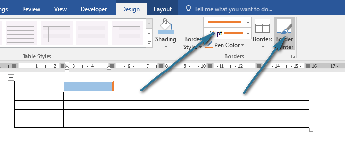 Apply borders to certain cells in a table - Microsoft Q&A