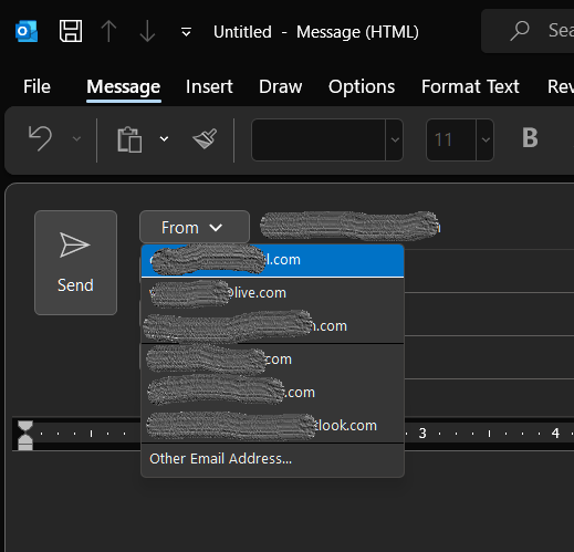 Populate Drop-Down Options in Outlook's From Field - Microsoft Q&A