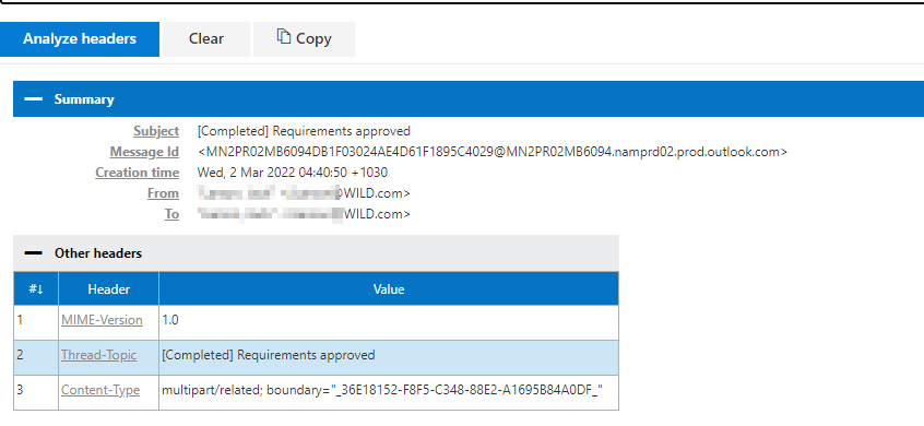 Corrupted email header - Microsoft Q&A