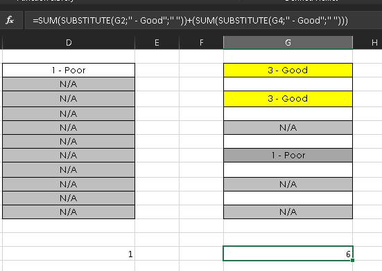 Alternative to Substitute Formula, where one can count the value of ...