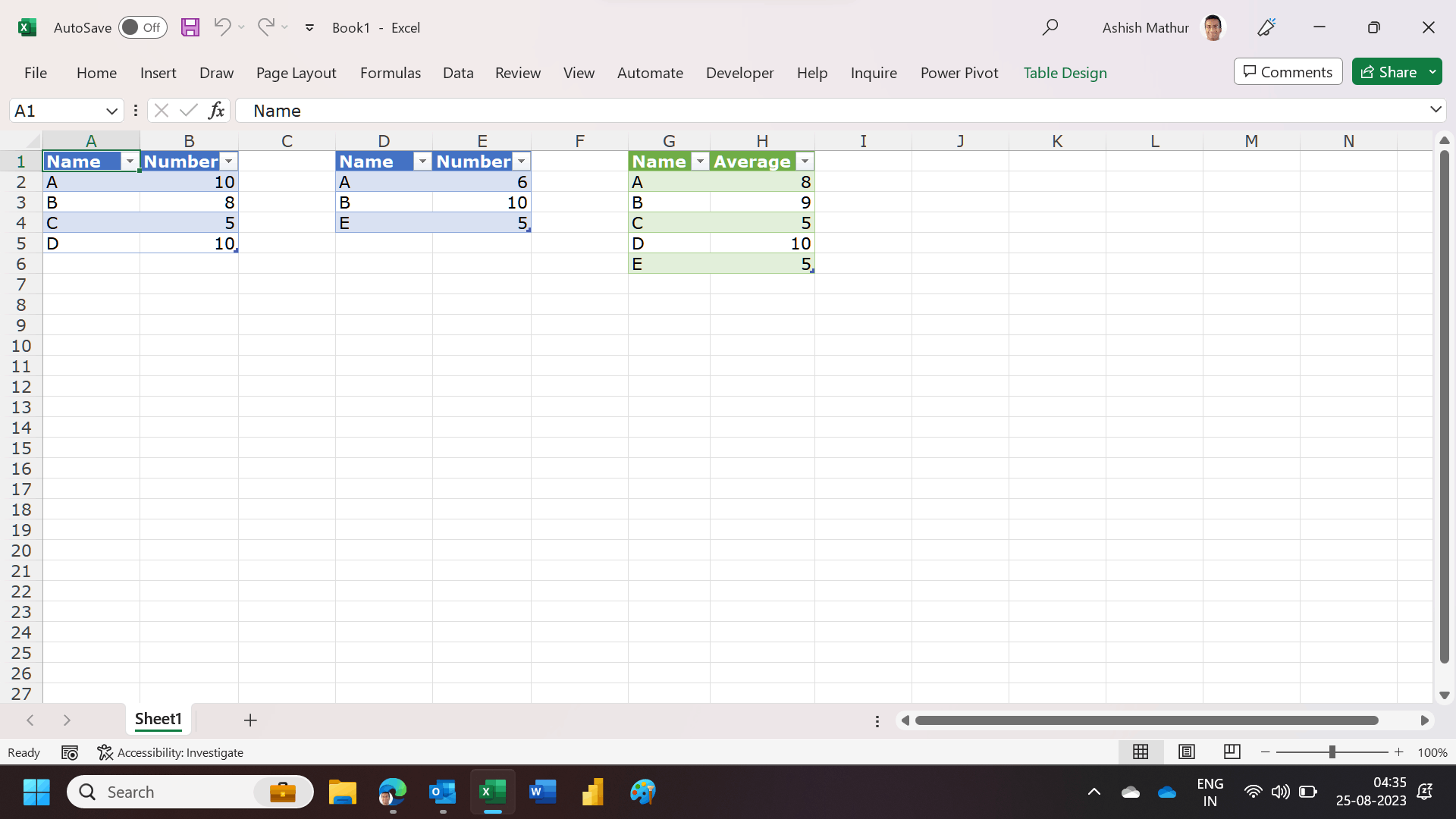 How can I populate a table with 2 identical tables with different data ...