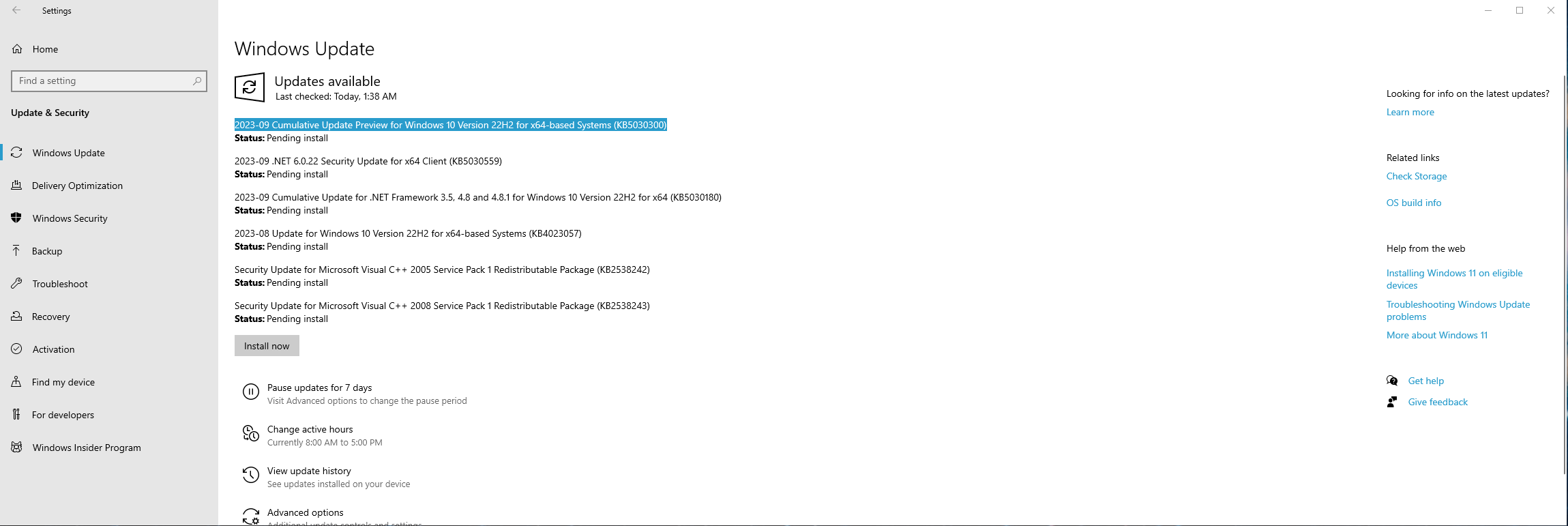 Why does Windows 10 updates auto install kb5030300 when I've already ...