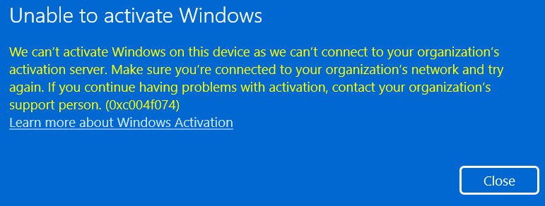 I updated my windows and now my windows are deactivated with an error ...