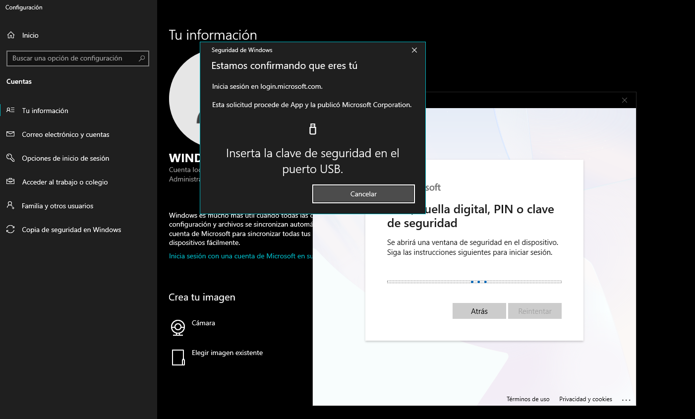 ERROR INICIAR SESION DE WINDOWS