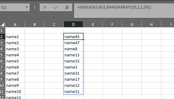 Randomly pick names in Excel - Microsoft Q&A
