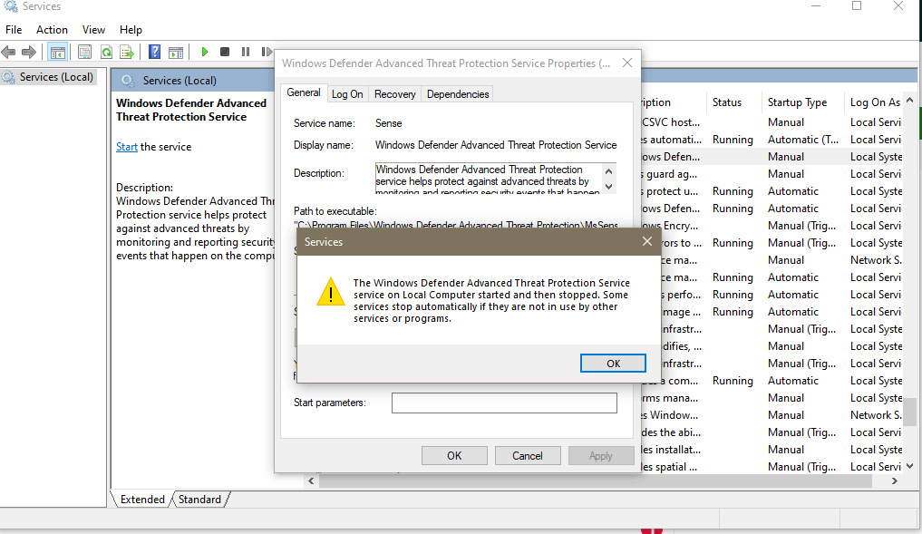 Windows Defender Service Stop Working - Microsoft Q&A