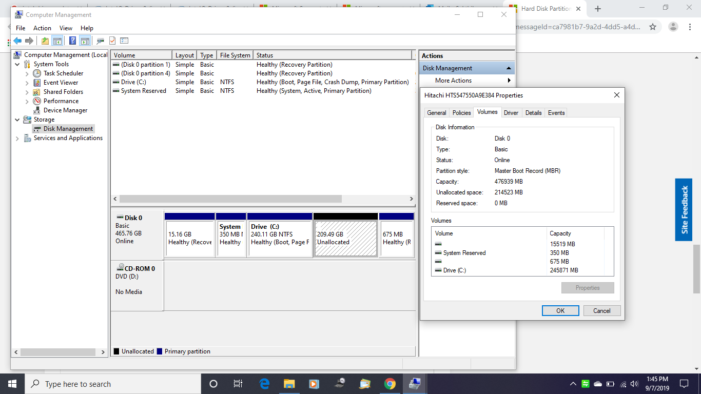 Hard Disk Partition Error - Microsoft Q&A