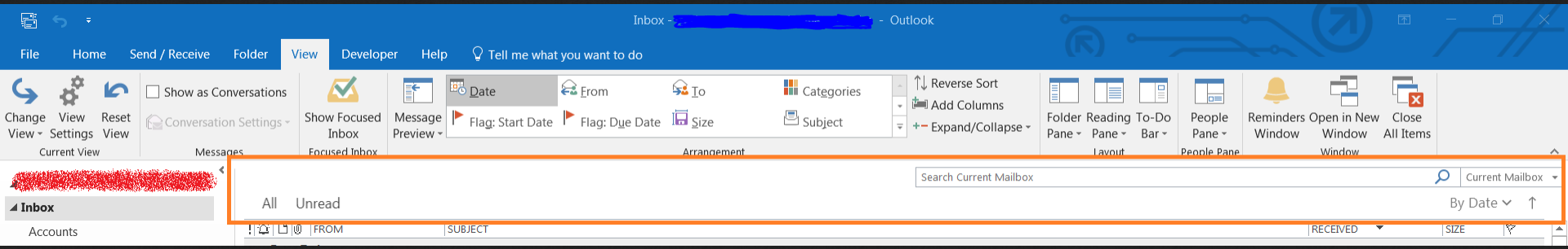 New Outlook update gives unnecessary white space above Inbox ...