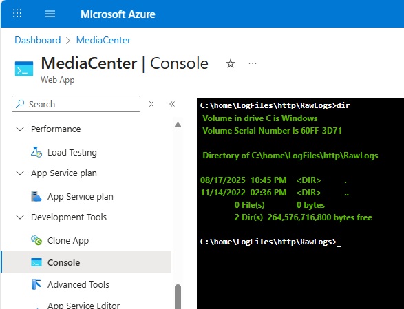App Service Console