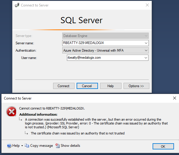 SSMS Windows authentication issue after AAD migration - Microsoft Q&A
