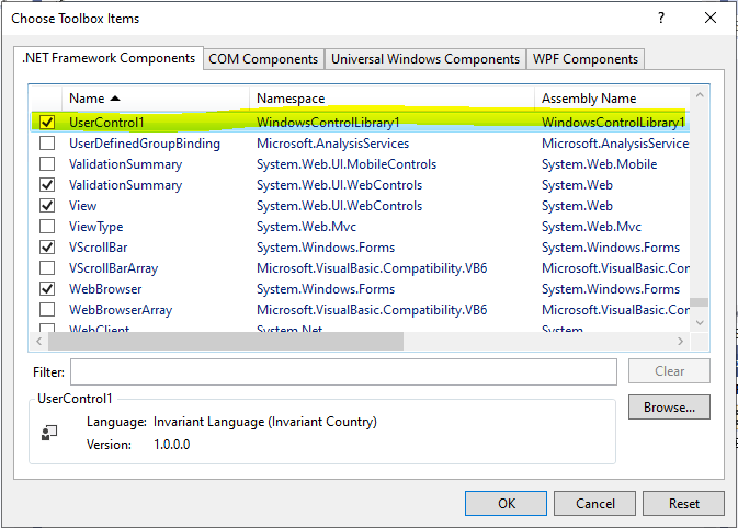 Net! Check Box .NET Framework Components Check Box not there - Microsoft Q&A