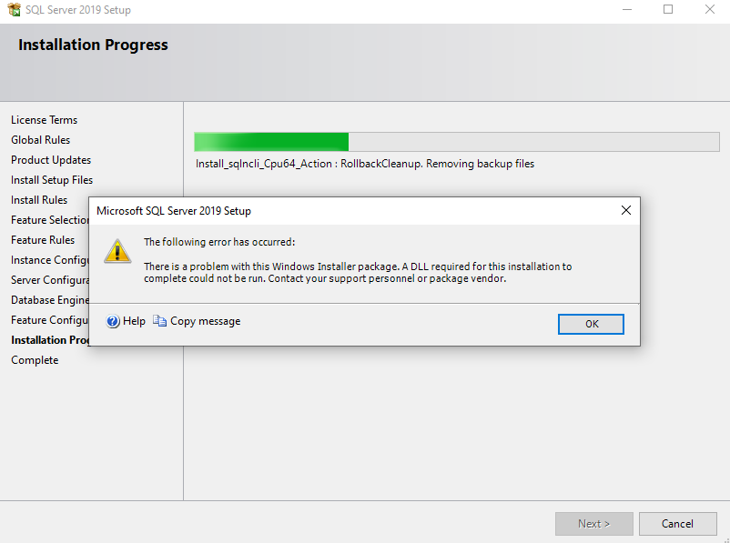 proplem in instalation SQL Server - Microsoft Q&A