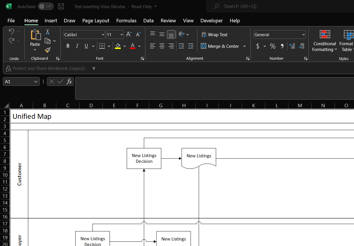 M365 Excel lacks the ability to embed (insert object) Visio? Is that ...