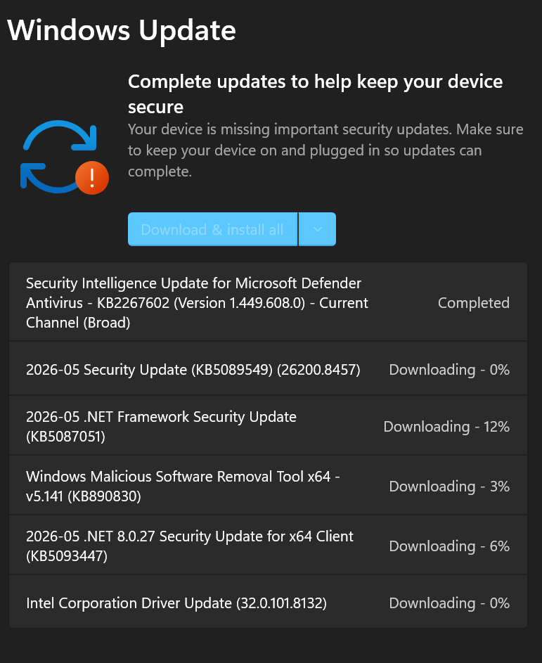 Windows update stucked for days, does not download updates - Microsoft Q&A