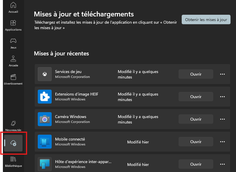 Microsoft Store no library update button - Microsoft Q&A
