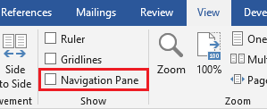 How can I disable the Navigation Pane in Word on start up? - Microsoft Q&A