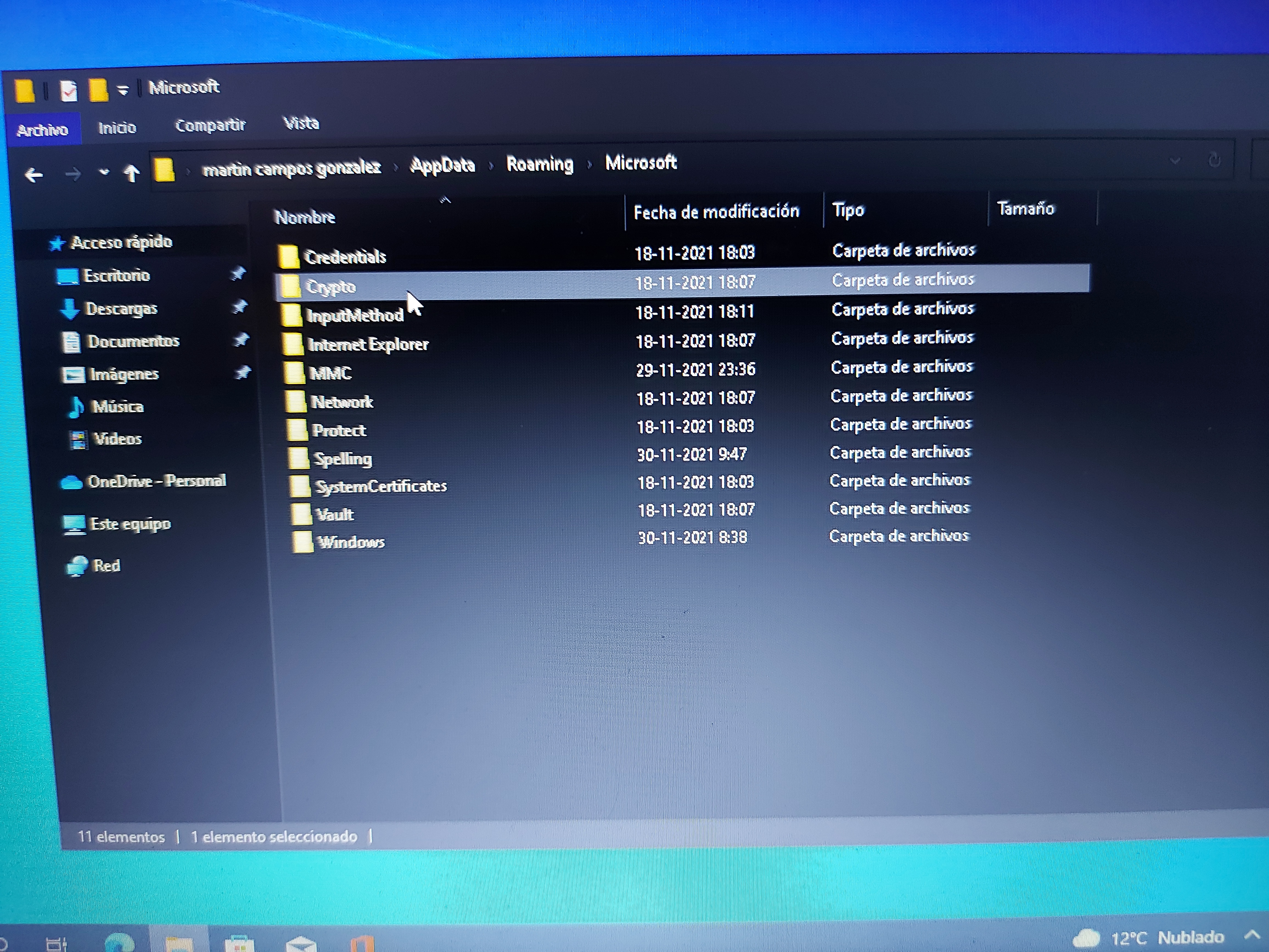 Carpeta crypto - Microsoft Q&A