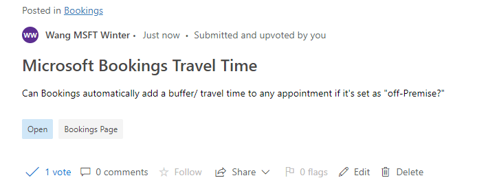 Microsoft Bookings Travel Time - Microsoft Q&A