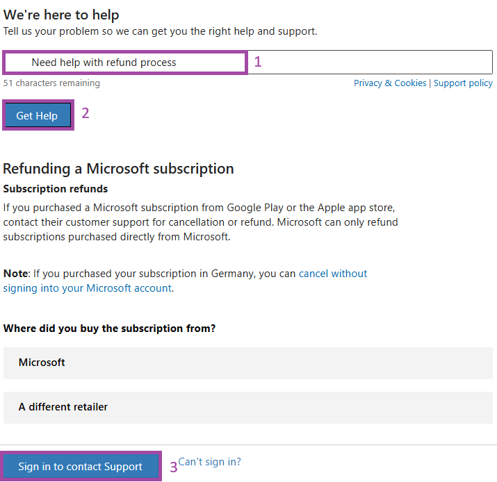 Refund for subscription - Microsoft Q&A